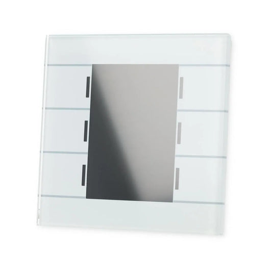 Modèle en Verre Smart avec écran Couleur BE-GBZW.01 Unité Centrale, finition blanche pour domotique KNX