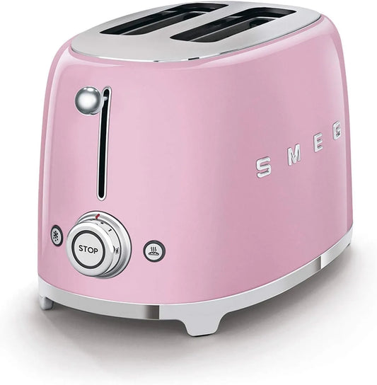 Smeg grille-pain TSF01PKEU, puissance 950 W Rose, 6 2 part