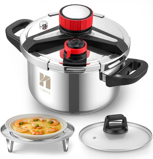 Plaque de cuisson, capacité 5 L, Huanyu Autocuiseur 3 en 1 Autocuiseurs en acier inoxydable de 5 litres