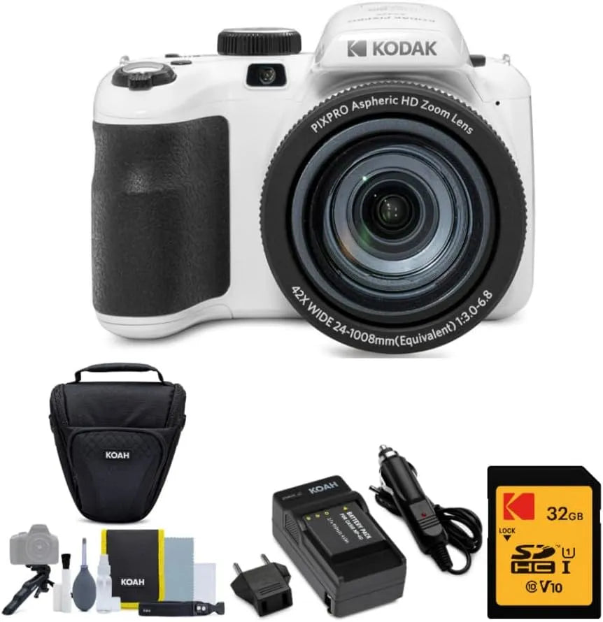 Appareil photo AZ425 SD 32, Kodak PIXPRO Astro Zoom numérique 20 MP avec carte Go, 4 articles, batterie rechargeable et kit de chargeur