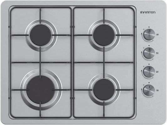 Plaque de cuisson GAS43BXAL Infiniton, diamètre spécial de 43 cm de profondeur, de gaz, allumage manuel, largeur 60 cm, 4 brûleurs