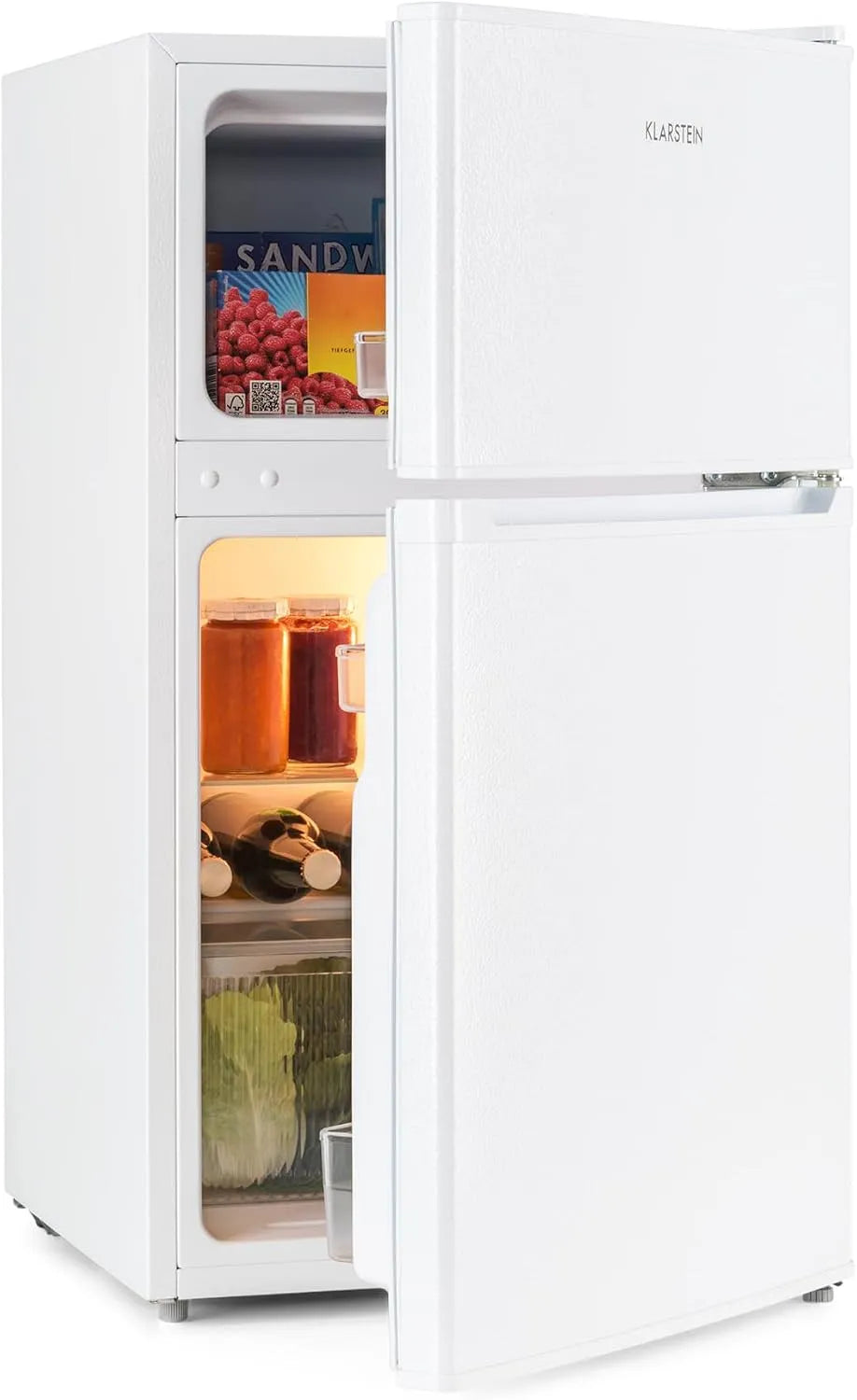 Klarstein réfrigérateur, capacité 83L, Bac légumes, Compartiment bouteilles, Look moderne, Pieds réglables, Frigo, Big Daddy Cool, combiné