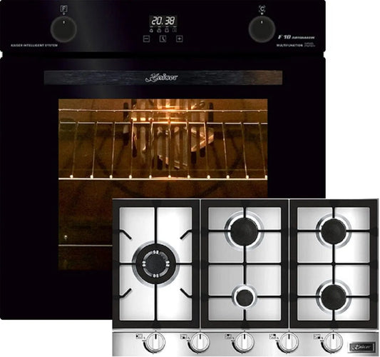 Cuisinière à gaz EH 6367 6367+KG KG 9357 Kaiser Kit de, four électrique, four encastré, puissance 3,8 kW, capacité 79L, voiture, tournebroche