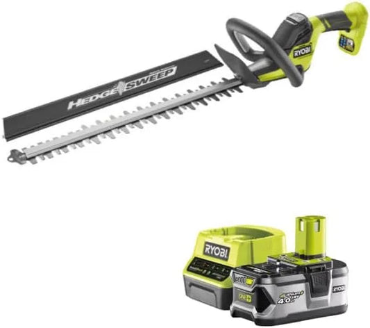Ryobi RY18HT45A-0-1 RC18120-140, Pack Taille-Haies 18V One+ Brushless Linea 45 cm Batterie 4.0Ah, 1 Chargeur Rapide
