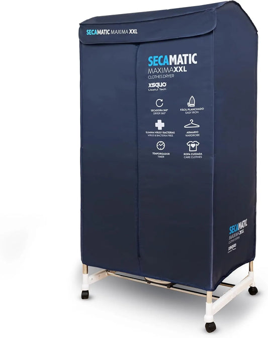 Sèche-linge, capacité de séchage 15 kg et 30 kg d'étendoir et d'armoire Minuterie 180 min, par ventilation 1200 W, silencieux
