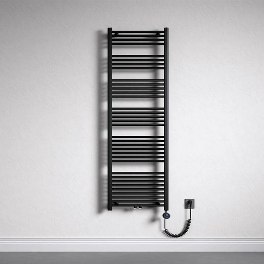 Radiateur Mai & Mai, avec Résistance Chauffante 1000W, de Salle de Bain Electrique 180x60cm finition grise finition noire Sèche-Serviettes