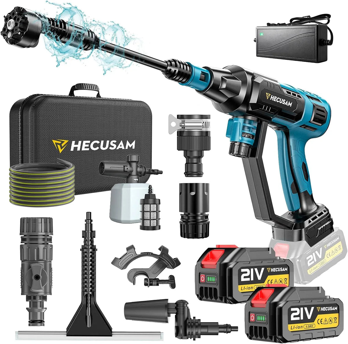 Nettoyeur haute pression, Mode 4 niveaux de vitesse, Moteur Sans Balais 3000 W, Pression Max 125 Bars, Buse Pivotante 6 En 1,Brosse De Nettoyage