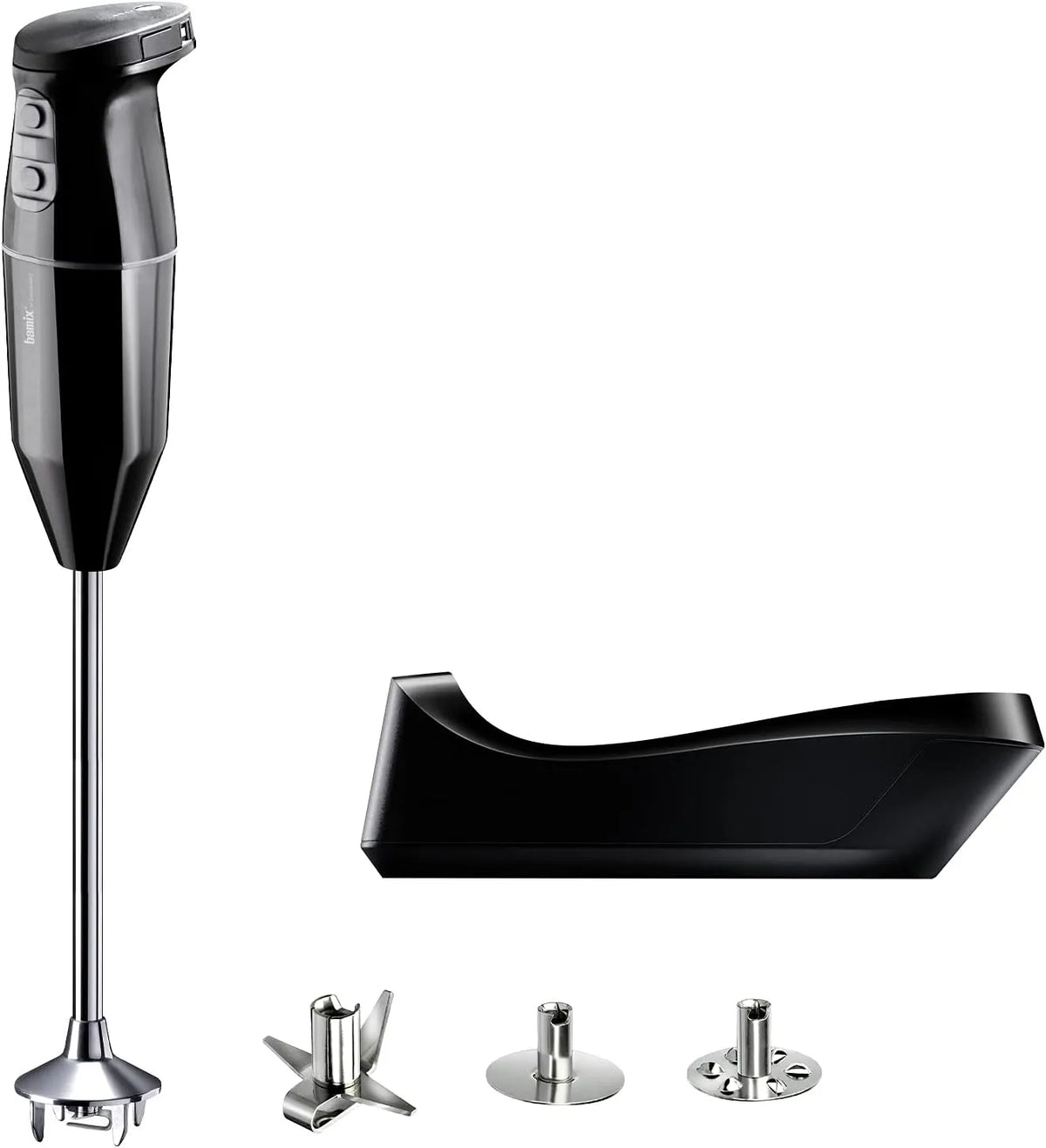 Mixeur, puissance 250 W, bamix cordless PRO Set avec plongeant sans fil, 3 niveaux de vitesse, 3 niveaux de vitesse, Station de charge, Couteau